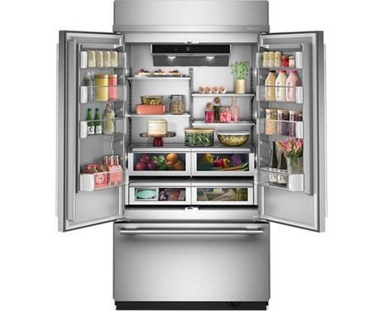 KitchenAid 42-Inch, 24.2 Cu. Ft. Built-In French 3-Door Refrigerator - KBFN542SPS