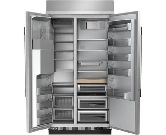 KitchenAid 42-Inch, 25.1 Cu. Ft. Built-In Side-By-Side Refrigerator With External Water And Ice Dispensing System - KBSD742SPS