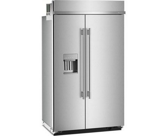 KitchenAid 48-Inch, 29.4 Cu. Ft. Built-In Side-By-Side Refrigerator With External Water And Ice Dispensing System - KBSD748SPS