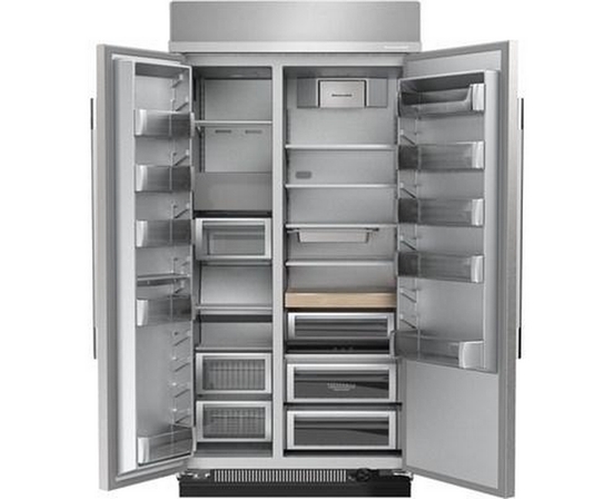 KitchenAid 42-Inch, 25.5 Cu. Ft. Built-In Side-By-Side Refrigerator With Platinum Interior - KBSN742SPS