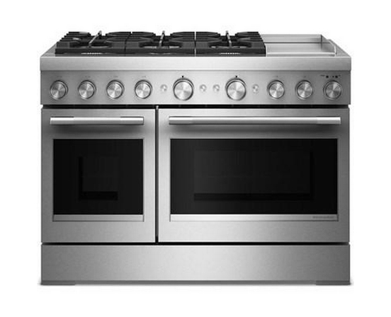 KitchenAid 48-Inch Freestanding Commercial-Style Dual-Fuel Range With Griddle - KFDD948SSS