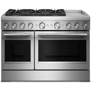 KitchenAid 48-Inch Freestanding Commercial-Style Dual-Fuel Range With Griddle - KFDD948SSS