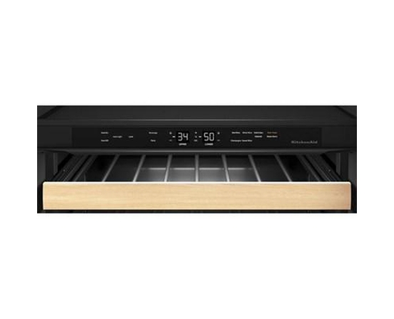 KitchenAid 4.8 Cu. Ft. Undercounter Beverage Center With Glass Door And Wood-Front Racks - KUBL524SPS