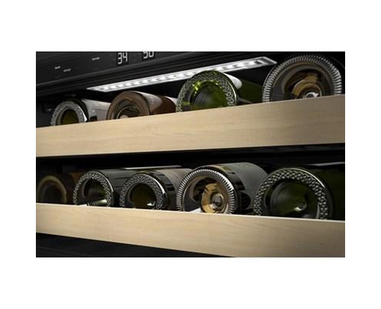 KitchenAid 4.8 Cu. Ft. Undercounter Beverage Center With Glass Door And Wood-Front Racks - KUBL524SPS