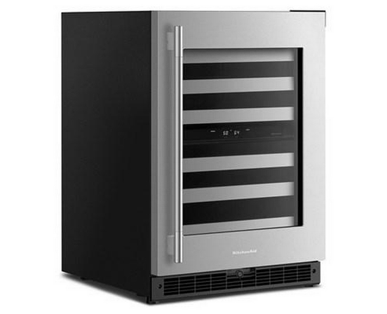 KitchenAid 46-Bottle Undercounter Wine Cellar With Full-Extension Metal-Front Racks - KUWR324SSB