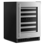 KitchenAid 46-Bottle Undercounter Wine Cellar With Full-Extension Metal-Front Racks - KUWR324SSB
