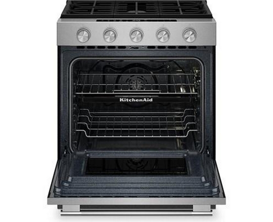 KitchenAid 30-Inch Smart Slide-In Gas Range With Convection Cooking Modes And 2-In-1 Burner - KSGS530SPS