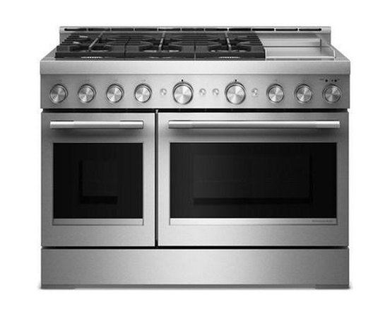KitchenAid 48-Inch Freestanding Gas Range With 6 Burners And Griddle - KFGD948SSS