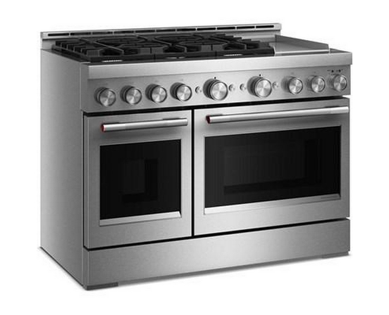 KitchenAid 48-Inch Freestanding Gas Range With 6 Burners And Griddle - KFGD948SSS