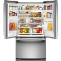 KitchenAid 36-Inch, 20 Cu. Ft. Counter-Depth French 3-Door Refrigerator With Water Dispenser - KRFC136SPS