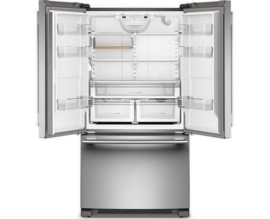 KitchenAid 36-Inch, 20 Cu. Ft. Counter-Depth French 3-Door Refrigerator With Water Dispenser - KRFC136SPS