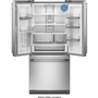 KitchenAid 30-Inch, 20 Cu. Ft. Freestanding French 3-Door Refrigerator With Water Dispenser - KRFF330SPS