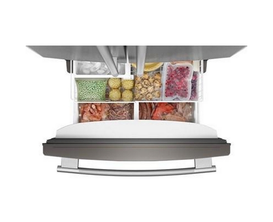 KitchenAid 33-Inch, 22 Cu. Ft. Freestanding French 3-Door Refrigerator With Ice Maker - KRFF333SPS