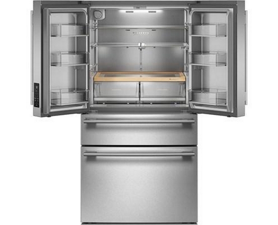 KitchenAid 36-Inch, 30 Cu. Ft. French 3-Door Refrigerator With Interior Water Dispenser And Ice Maker - KRMF336SPS