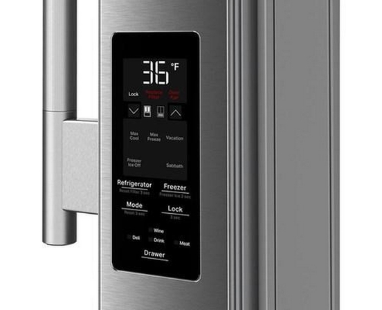 KitchenAid 36-Inch, 30 Cu. Ft. French 3-Door Refrigerator With Interior Water Dispenser And Ice Maker - KRMF336SPS