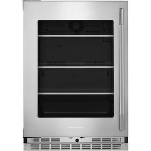 KitchenAid 24-Inch, 5.2 Cu. Ft. Compact Refrigerator With Glass Door - KURL524SPS