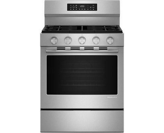 KitchenAid 30-Inch Freestanding Gas Range With Convection Technology - KFGS330TPS