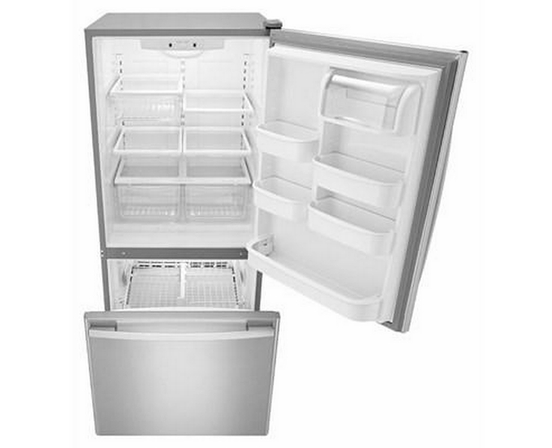 Amana 30-Inch, 18 Cu. Ft. Bottom Mount Freezer Refrigerator - ABB1924BRM