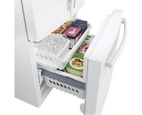 GE 33-Inch, 18.6 Cu. Ft. Counter-Depth French-Door Refrigerator With Ice Maker - GWE19JGLWW