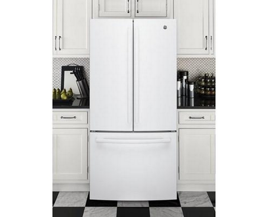 GE 33-Inch, 18.6 Cu. Ft. Counter-Depth French-Door Refrigerator With Ice Maker - GWE19JGLWW