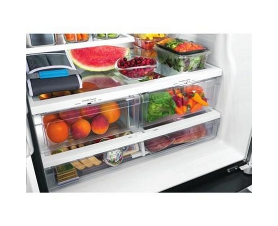 GE 36-Inch, 25.6 Cu. Ft. French 3-Door Refrigerator - GFE26JMMES