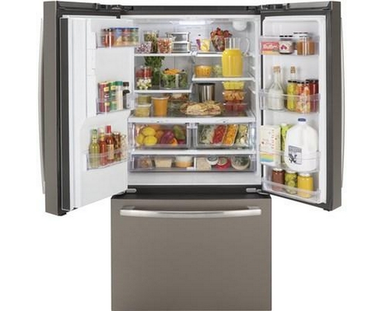 GE 36-Inch, 25.6 Cu. Ft. French 3-Door Refrigerator - GFE26JMMES