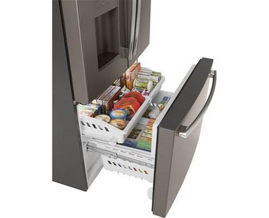 GE 36-Inch, 25.6 Cu. Ft. French 3-Door Refrigerator - GFE26JMMES