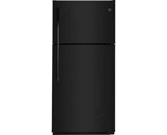 GE 30-Inch, 18 Cu. Ft. Top Freezer Refrigerator With Reversible Door - GTE18FTLKBB