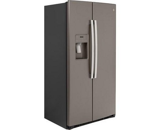GE 36-Inch, 21.8 Cu.Ft. Counter-Depth Side-By-Side Refrigerator With Water And Ice Dispensing System - GZS22IMNES
