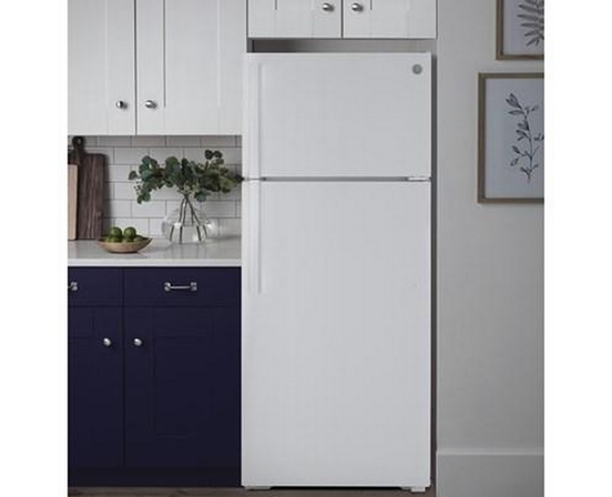 GE 28-Inch, 15.6 Cu.Ft. Freestanding Top-Freezer Refrigerator With Climatekeeper™ - GTE16DTNRWW