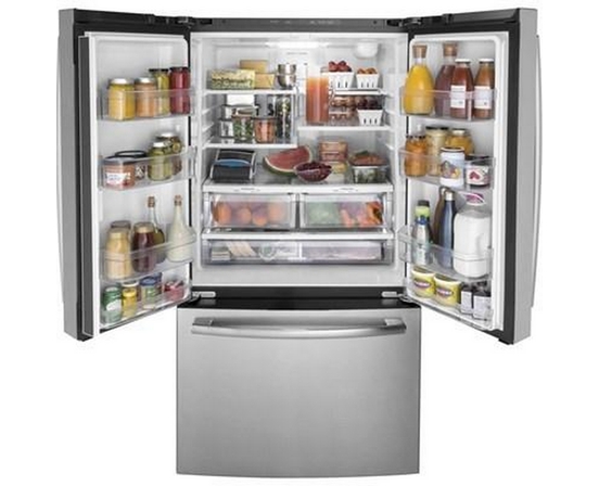 GE 36-Inch French 3-Door Refrigerator With Internal Water Dispenser - GNE27JYMFS