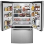 GE 36-Inch French 3-Door Refrigerator With Internal Water Dispenser - GNE27JYMFS