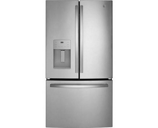 GE 36-Inch, 25.6 Cu.Ft. Freestanding French 3-Door Refrigerator With Multiflow Air System - GFE26JYMFS