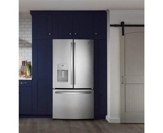 GE 36-Inch, 25.6 Cu.Ft. Freestanding French 3-Door Refrigerator With Multiflow Air System - GFE26JYMFS