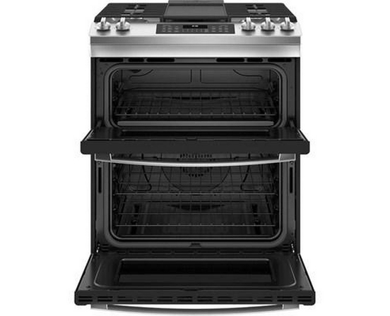 GE 30-Inch Slide-In Gas Range With True European Convection Technology - JCGSS86SPSS