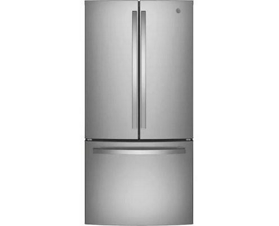GE 33-Inch, 24.8 Cu. Ft. French 3-Door Refrigerator With Internal Water Dispenser - GNE25JYKFS