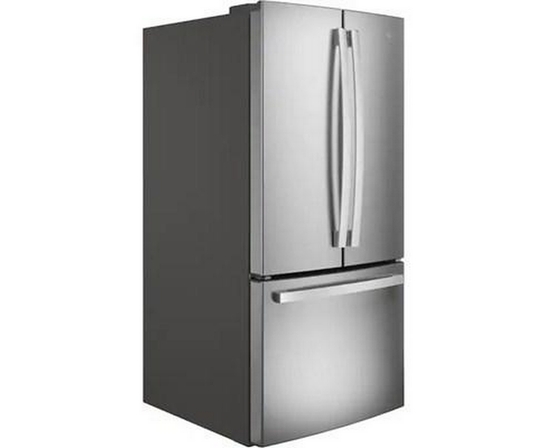 GE 33-Inch, 24.8 Cu. Ft. French 3-Door Refrigerator With Internal Water Dispenser - GNE25JYKFS