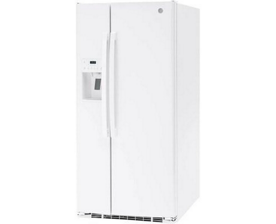 GE 33-Inch, 23 Cu. Ft. Side-By-Side Refrigerator With Water And Ice Dispensing System - GSS23GGPWW