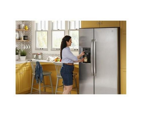 GE 33-Inch, 23 Cu. Ft. Side-By-Side Refrigerator With Water And Ice Dispensing System - GSS23GYPFS