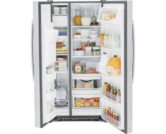 GE 33-Inch, 23 Cu. Ft. Side-By-Side Refrigerator With Water And Ice Dispensing System - GSS23GYPFS