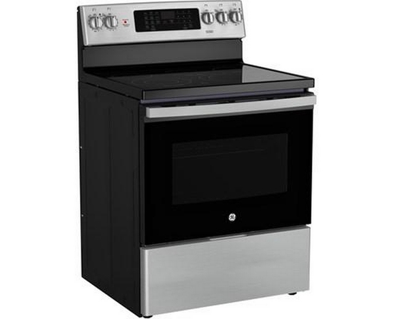 GE 30-Inch Freestanding Electric Range With True European Convection Technology - JCB840STSS