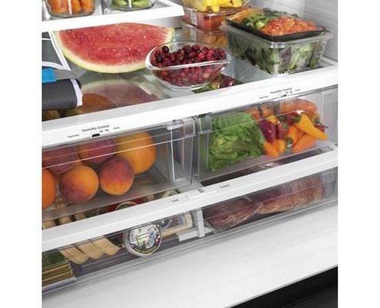 GE 36-Inch, 21.9 Cu.Ft. Counter-Depth French 3-Door Refrigerator With Interior Ice Maker - GWE22JYMFS
