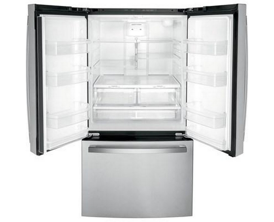 GE 36-Inch, 21.9 Cu.Ft. Counter-Depth French 3-Door Refrigerator With Interior Ice Maker - GWE22JYMFS