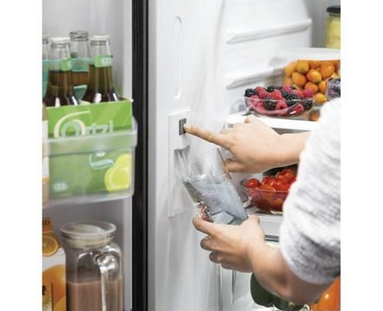 GE 36-Inch, 21.9 Cu.Ft. Counter-Depth French 3-Door Refrigerator With Interior Ice Maker - GWE22JYMFS