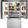 GE 36-Inch, 20.6 Cu.Ft. Counter-Depth French 3-Door Refrigerator With Exterior Ice Maker - GYE21JYMFS